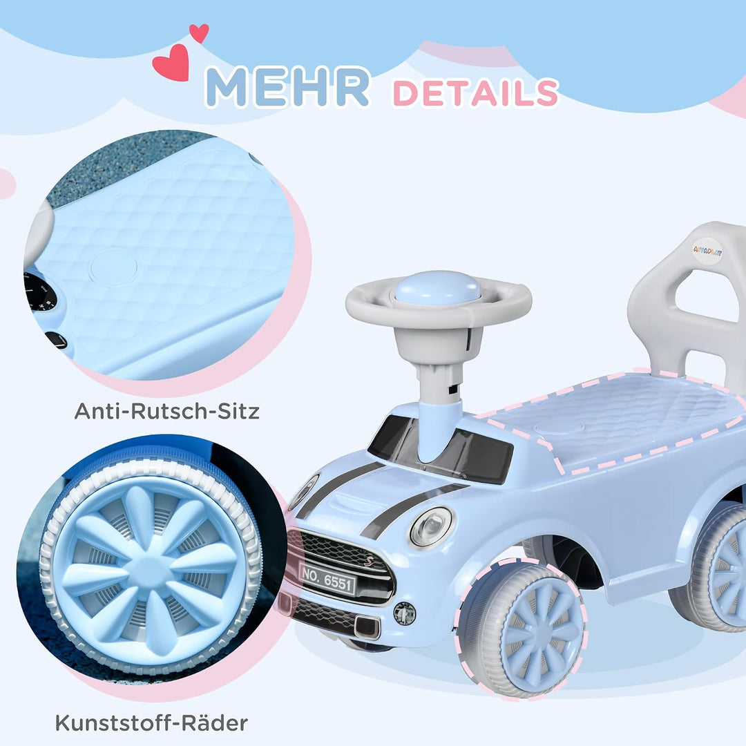 AIYAPLAY Rutschauto Rutschfahrzeug Kinderfahrzeug für 18-36 Monate Kinder Hellblau, Hellblau