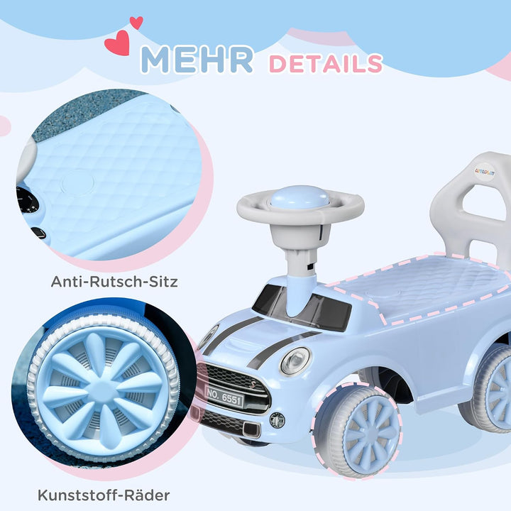 AIYAPLAY Rutschauto Rutschfahrzeug Kinderfahrzeug für 18-36 Monate Kinder Hellblau, Hellblau
