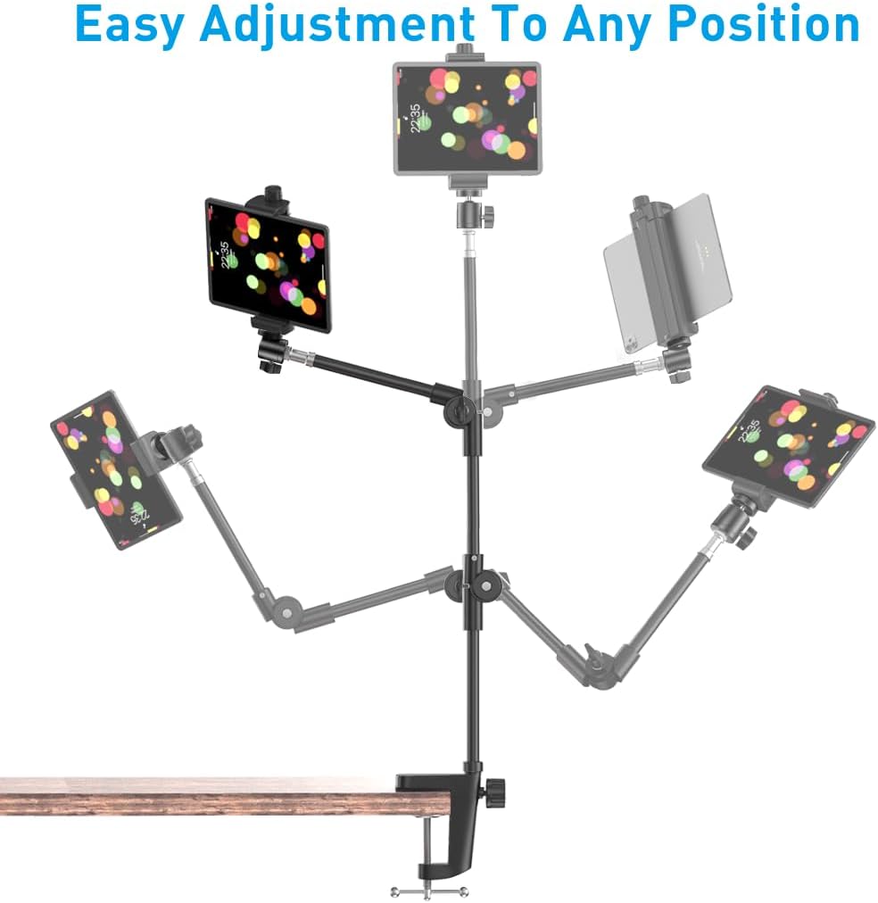 KDD Webcam Halterung mit Magic Arm Handyhalter, 22" Kamera Halterung Tisch & Tischstativ Kamera für
