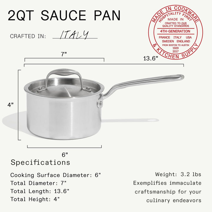 Made In Cookware Keramik-Kochtopf mit Deckel, antihaftbeschichtet, 5-lagig, Edelstahl, mit kühlbleib