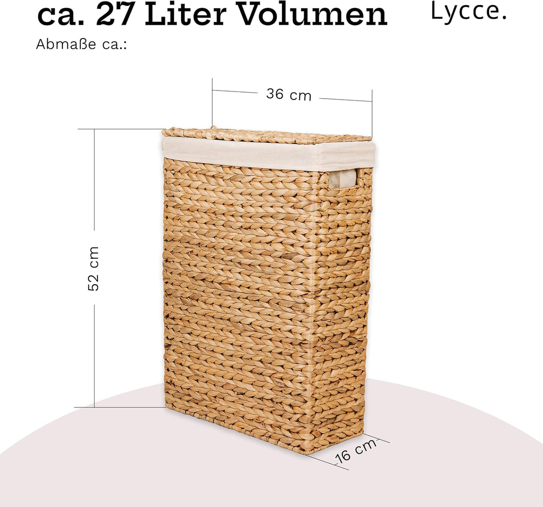 Lycce Wäschekorb mit Deckel 27L Nischenwäschekorb, natur (Gr. 1) Grösse 1, Grösse 1
