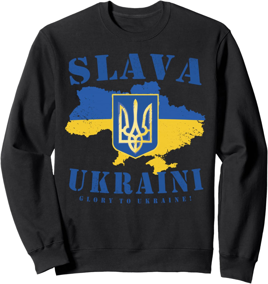 Karte der Ukraine Slava Ukraini Glory To Ukraine Flagge Sweatshirt