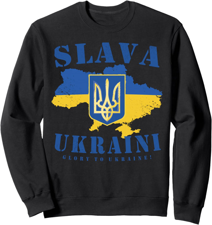 Karte der Ukraine Slava Ukraini Glory To Ukraine Flagge Sweatshirt