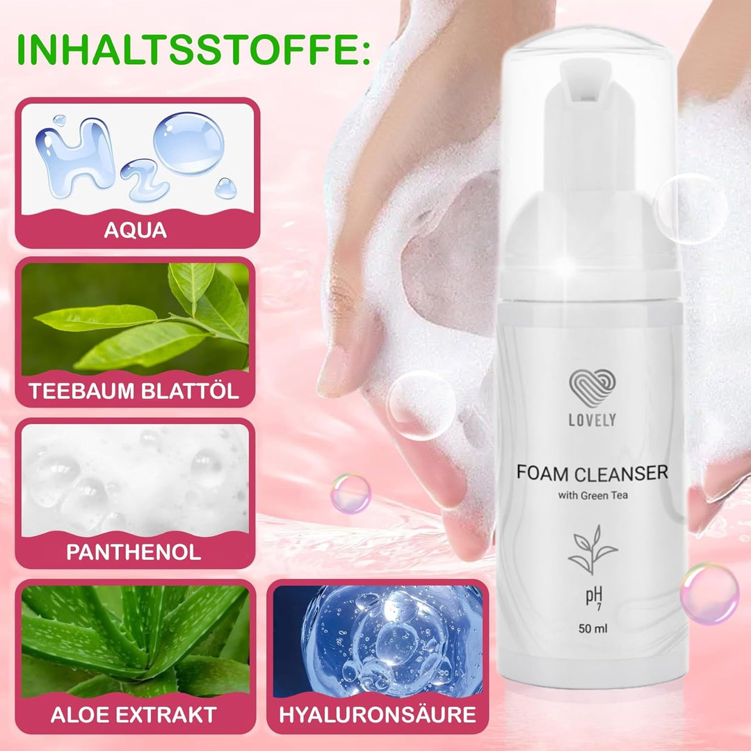LOVELY Wimpernshampoo für Wimpernverlängerung - Aloe Vera Duft - 50ml | ölfreier Schaumreiniger für