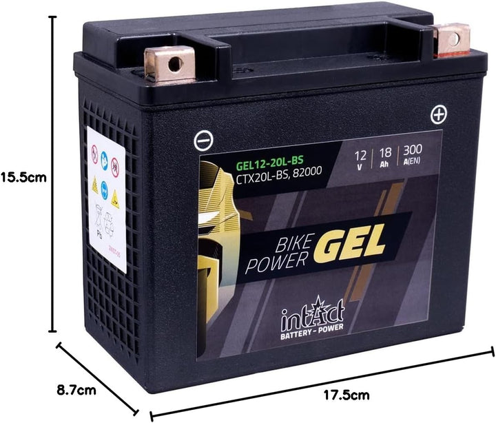 intAct - GEL MOTORRADBATTERIE | Batterie mit +30% Startleistung. Für Roller, Motorrad, Quad, Rasentr