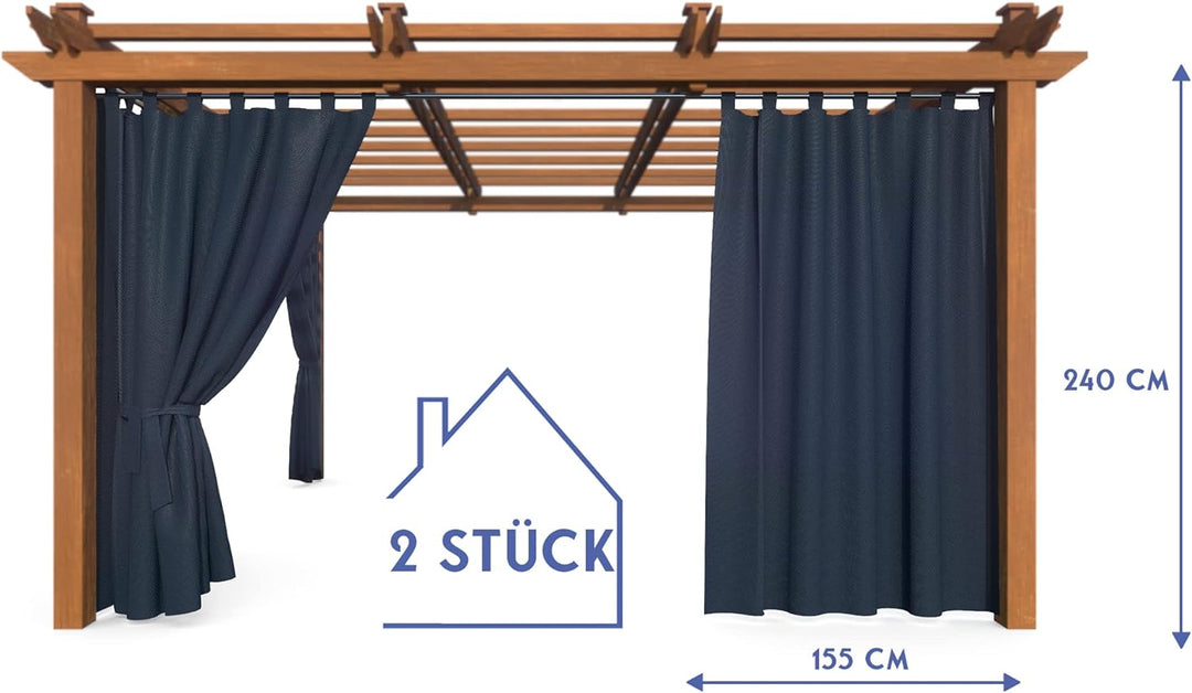 HOME DEKO Terrassenvorhang, Wasserdichter Gartenvorhang für Terrasse, Balkon, Pergola & Pavillon, Sc