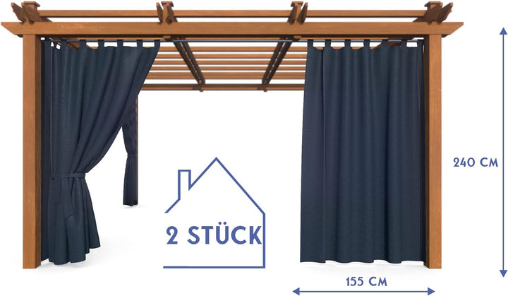 HOME DEKO Terrassenvorhang, Wasserdichter Gartenvorhang für Terrasse, Balkon, Pergola & Pavillon, Sc