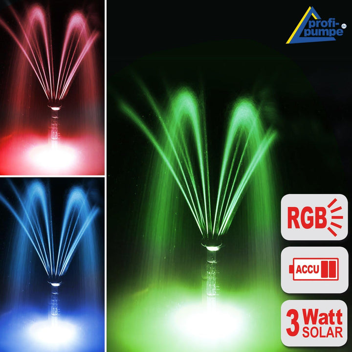 Innovative Solar Teichpumpe Springbrunnen Wasserspiel Teichpumpen-Set Solar Oslo 300-2 mit (Rot, Gel