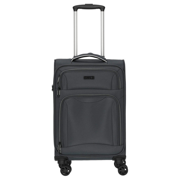 D&N Travel Line 9204-4-Rollen-Kabinentrolley S 55 cm grau, Grau