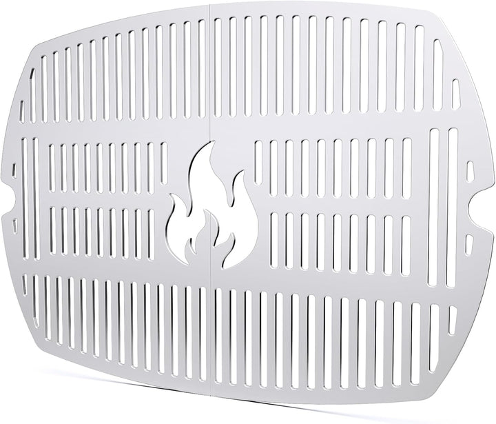 teileplus24 GRE-1-Q2 Grillrost Komplett Set aus V2A Edelstahl kompatibel mit Weber Q200 | Q220 | Q26