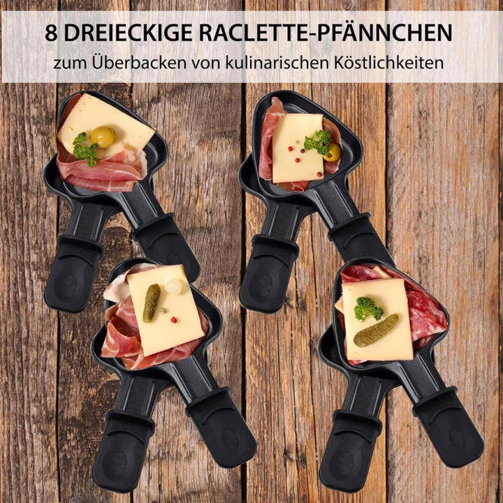 Syntrox Germany Raclette Grill für 8 Personen Emailliert Chural, Partyraclette mit Glas-Keramik Gril