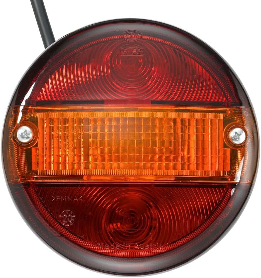 HELLA - Heckleuchte - Glühlampe - 12V - Anbau/geschraubt - Lichtscheibenfarbe: rot/gelb - Kabel: 150