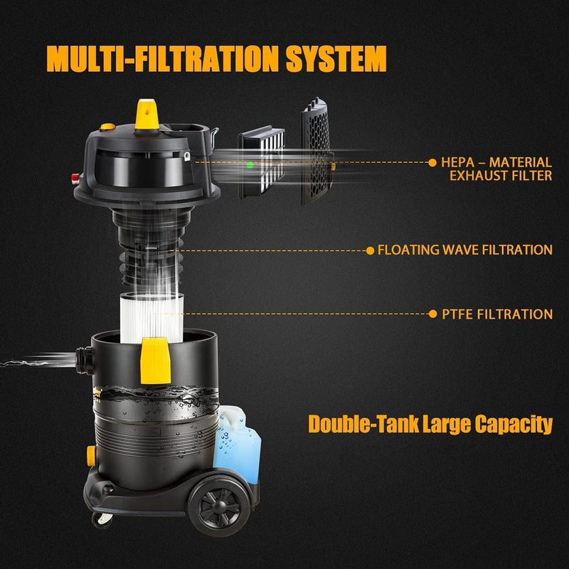 Vacmaster VK1330PWR 1300W 30L 3-in-1 Waschsauger Nass Trockensauger mit Dual-Tank-Design Bodenreinig