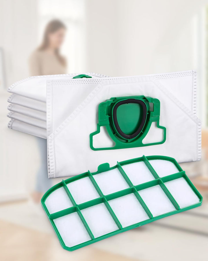 10 Staubsaugerbeutel für Vorwerk Kobold VK200 FP200 Absaugstation mit 2 HEPA-Filtern, Premuim Qualit