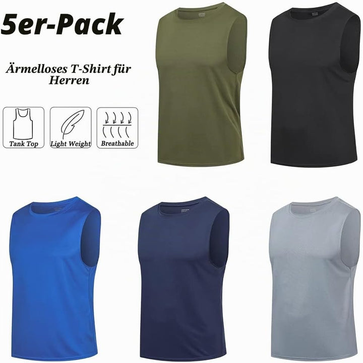 HUAKANG 3/5er Pack Tank Top Herren Ärmelloses Shirt Fitness Achselshirt Unterhemd Schnelltrocknendes