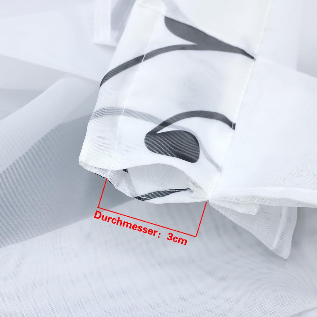 Yujiao Mao Voile Kleinfenster Gardinen Weiss Vorhang Fenstergardine Scheibengardine mit Falten Schwa
