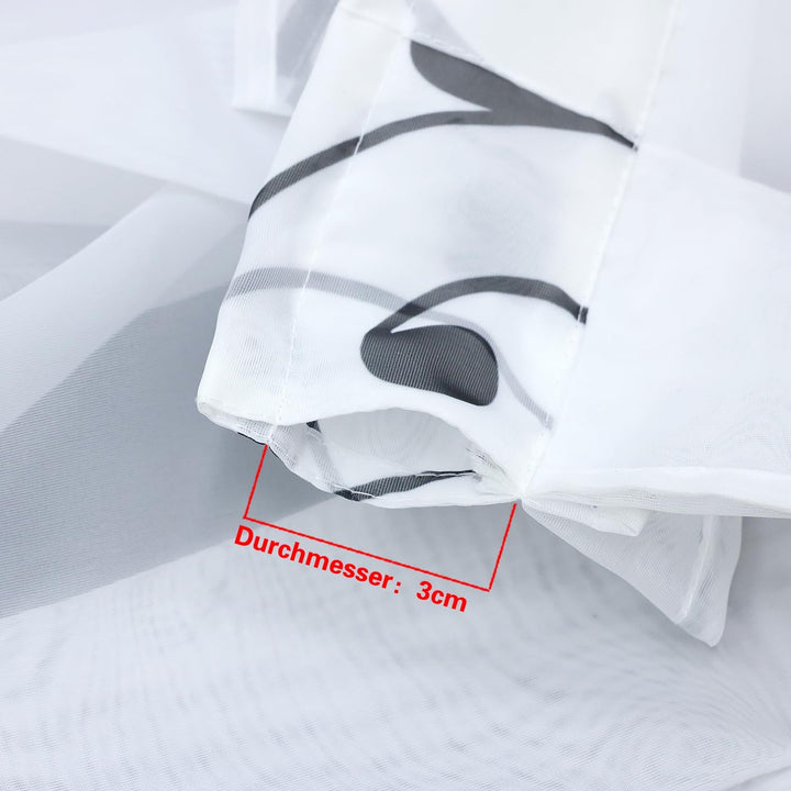 Yujiao Mao Voile Kleinfenster Gardinen Weiss Vorhang Fenstergardine Scheibengardine mit Falten Schwa