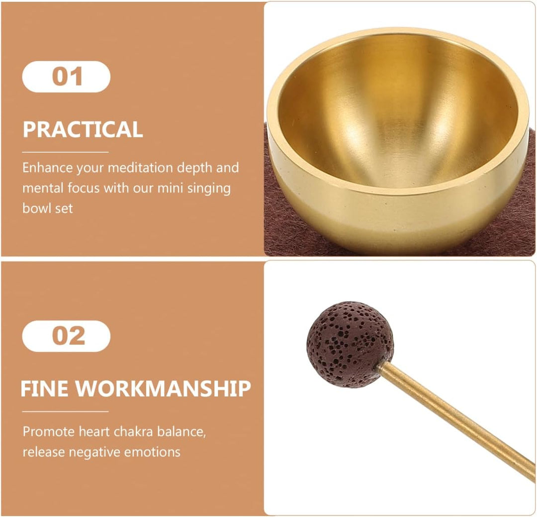 TOPBATHY Mini Klangschalen für Meditation und Herzchakra Balance Handgefertigt Tragbar mit Klöppel H