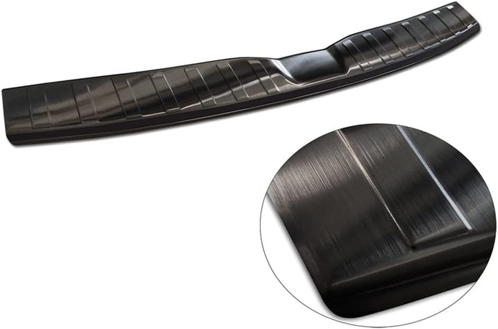 Avisa Schwarz Edelstahl Heckstossstangenschutz kompatibel mit Dacia Spring 2020- 'Ribs'