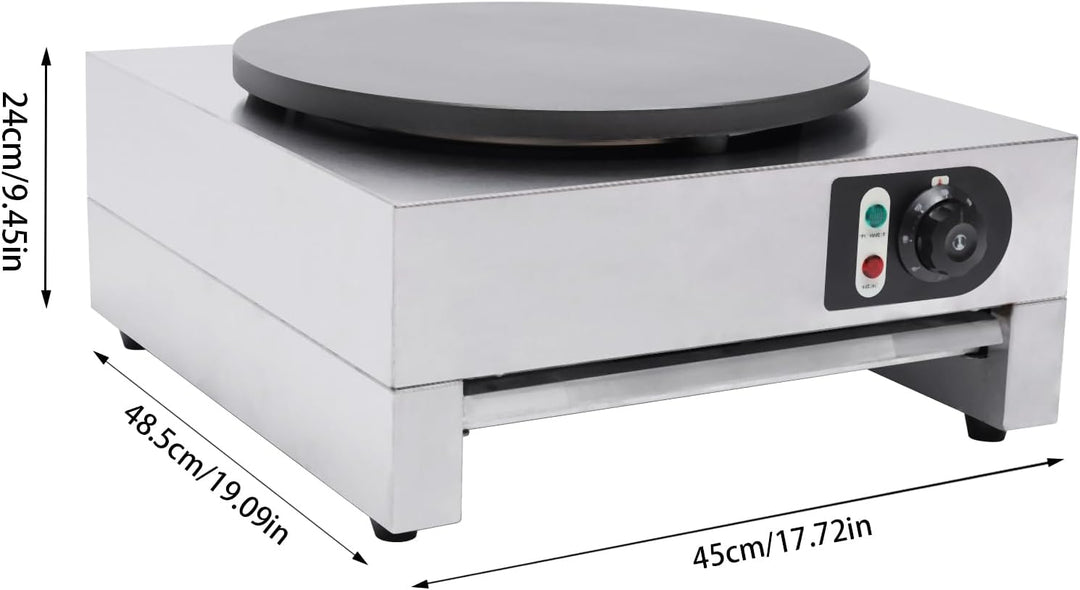 Crepes Maker 40cm Crepesmaker 3000W Crepes Platte Crepiere Temperatur Einstellbar 50-300℃ Crepesgerä