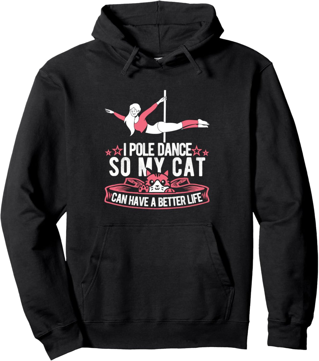 Pole Fitness Katze Stangentanz Dancer - Pole Dancing Pullover Hoodie