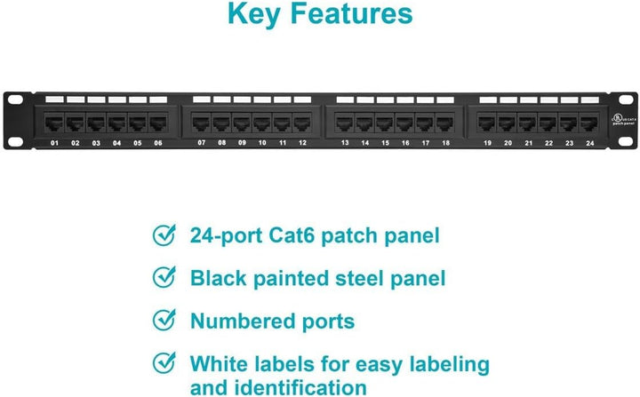 Monoprice Patchpanel (kompatibel mit 568A/B) Cat6 1u 50, Cat6 1u 50