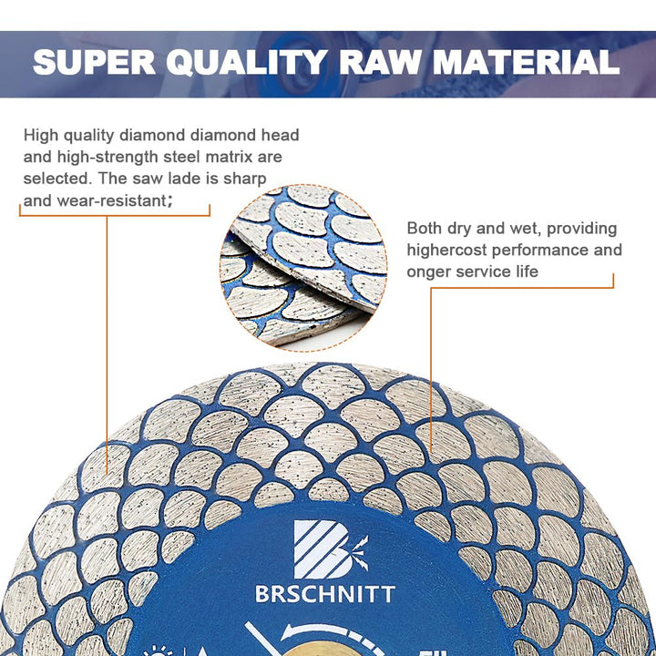 Diamant Trennscheibe 115mm - BRSCHNITT Doppelseitig zum Schneiden und Schleifen Granit Marmor Fliese