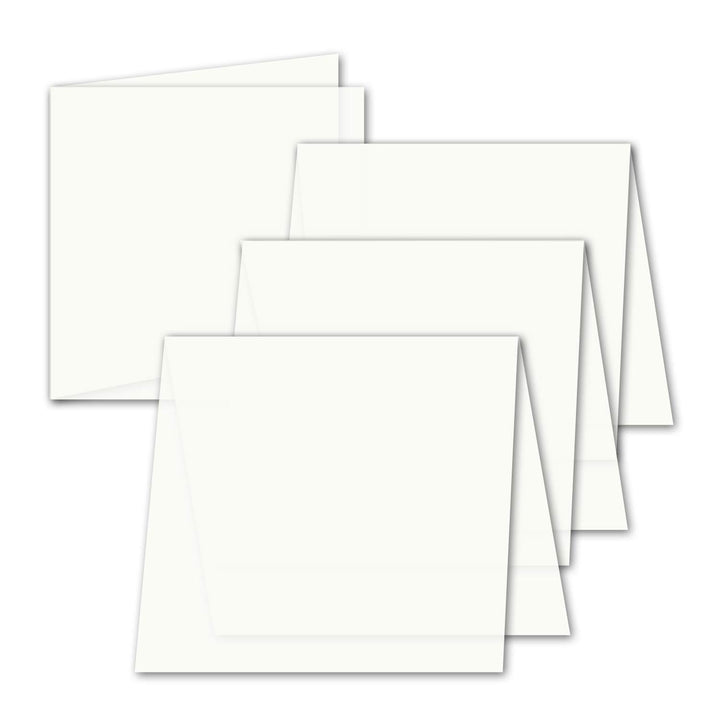 400x Falt-Einleger für quadratische Doppel-Karten - transparent - 150 x 300 mm (150 x 150 mm gefalte