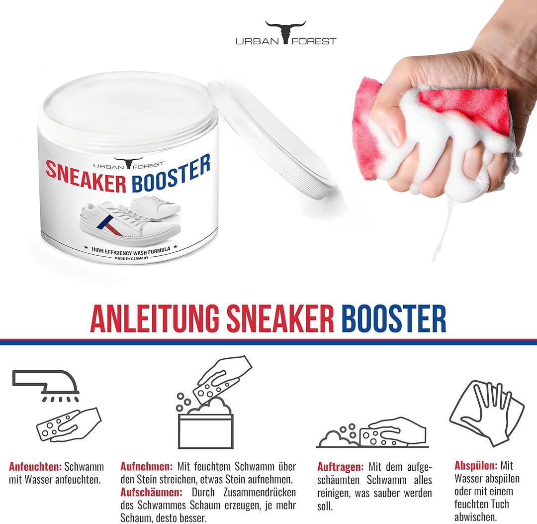 · URBAN FOREST · PREMIUM PRODUCTS Nachhaltiges Sneaker Power Reiniger Konzentrat inkl. Schwamm + 4X