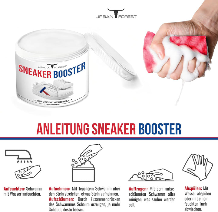 · URBAN FOREST · PREMIUM PRODUCTS Nachhaltiges Sneaker Power Reiniger Konzentrat inkl. Schwamm + 4X