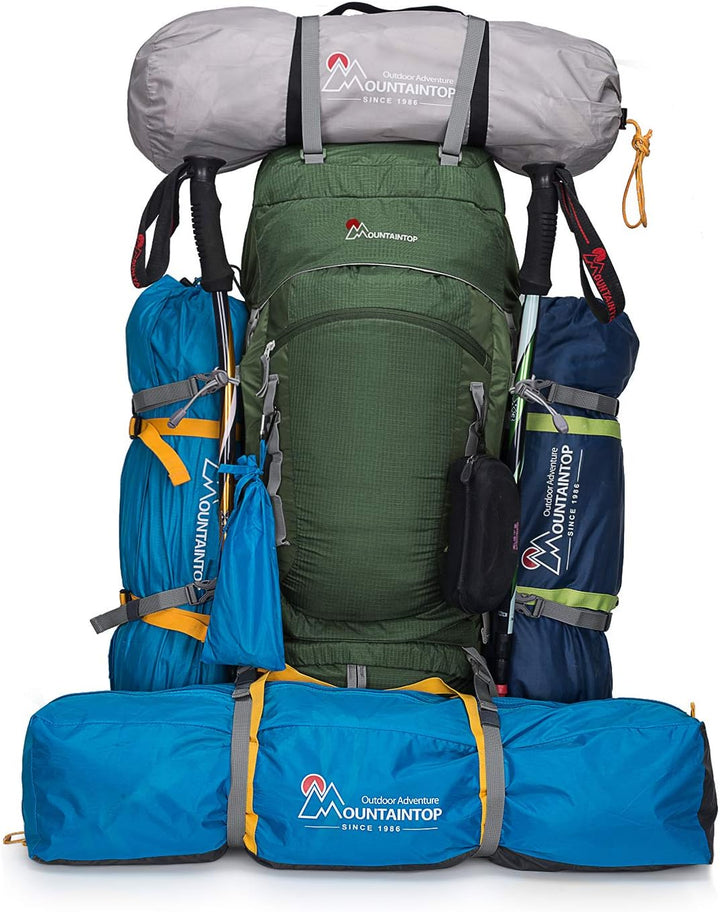MOUNTAINTOP Trekkingrucksack 80L Wanderrucksack Herren Damen Reiserucksack Grosser Rucksack mit Rege