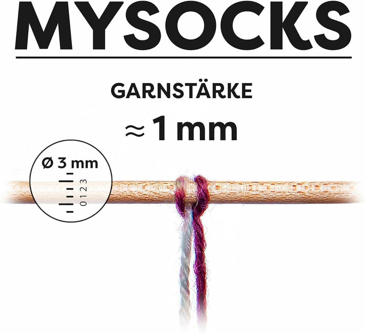 myboshi Strickset Socken Spokane, Strickset für Anfänger, inkl. mysocks, 4-fädige Sockenwolle, Nadel