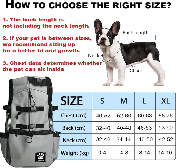 Hundetragetasche, 1–25 kg, mit Kordelzug, Kopfausschnitt, belüfteter Haustier-Rucksack für kleine, m