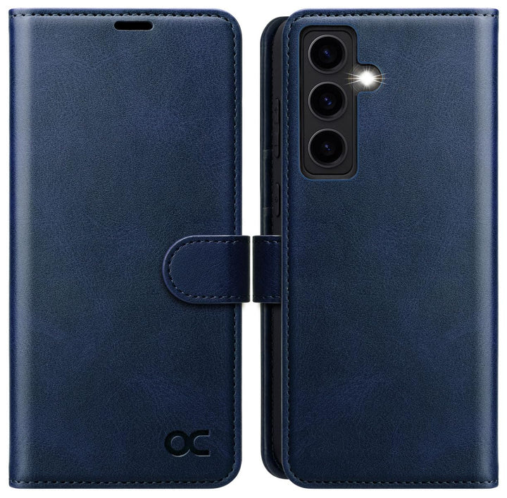 OCASE Handyhülle für Samsung Galaxy S24 5G Hülle Premium Leder Flip Klappbare Klapphülle Stossfeste