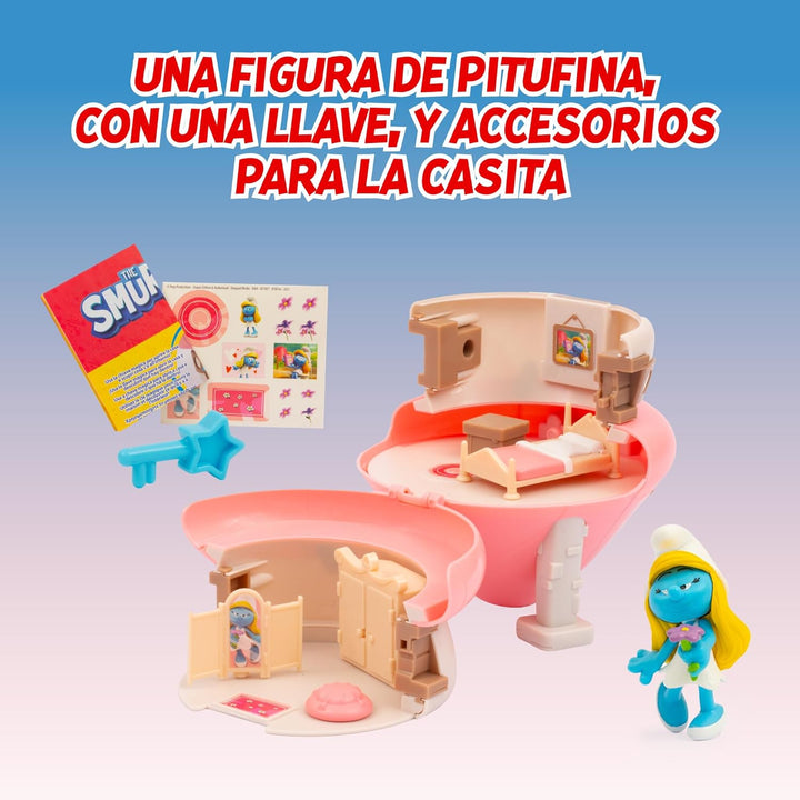 Giochi Preziosi Die Schlümpfe, Smurfette und Haus mit pinkem Dach Spielset mit Zubehör und Aufkleber