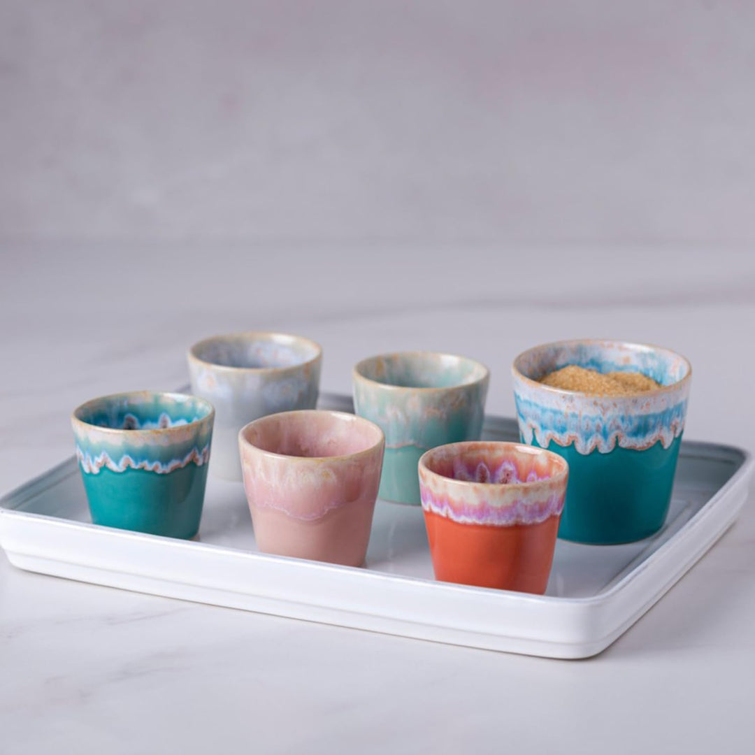 Grestel - Produtos Ceramicos, S.A. Costa Nova »Grespresso« Espresso-Obere, turquoise, ø: 67 mm, 6 St