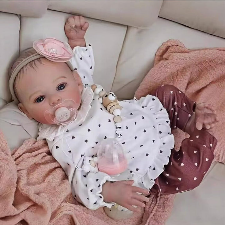 ZIYIUI 20 Zoll 50 cm Reborn Babypuppe wie Echtes Baby Weiche Silikon Vinyl echt Babypuppen Lebensech