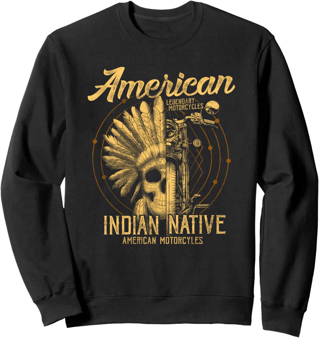 Legendäres Motorrad der amerikanischen Indianer Sweatshirt