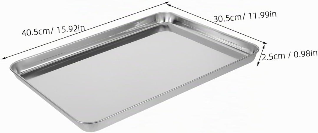 ULTECHNOVO Rechteckiger Edelstahl Teller 40,5x30,5cm Flach Als Serviertablett Für Reisnudelrollen Un