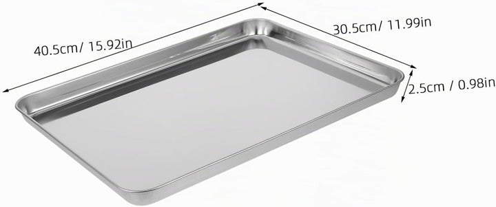 ULTECHNOVO Rechteckiger Edelstahl Teller 40,5x30,5cm Flach Als Serviertablett Für Reisnudelrollen Un