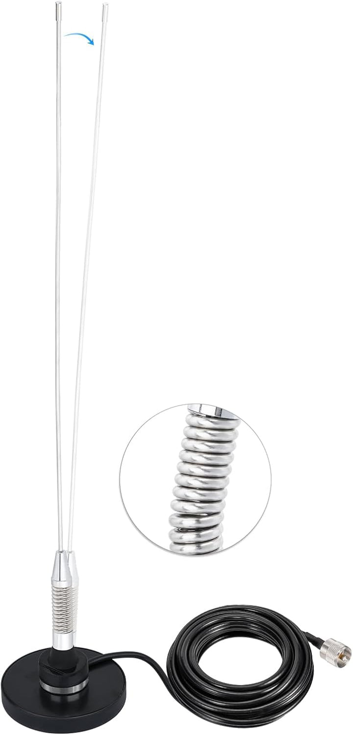 Bingfu Dualband VHF/UHF Mobilantenne, 54cm Fahrzeugantenne, PL259-Stecker