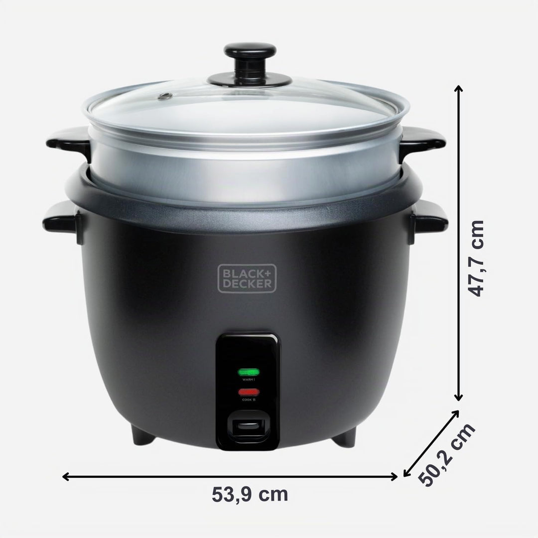 BLACK+DECKER BXRC1800E - Reiskocher. 700W. 1,8 Liter Fassungsvermögen. Antihaft-Beschichtung. Kochfu