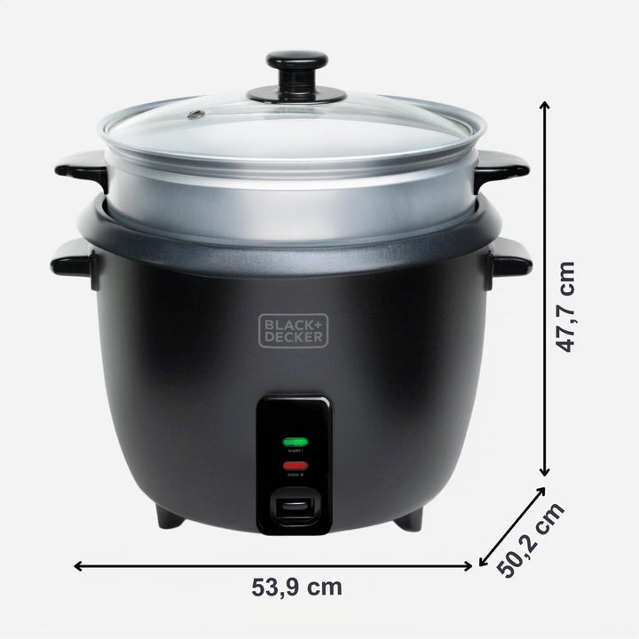 BLACK+DECKER BXRC1800E - Reiskocher. 700W. 1,8 Liter Fassungsvermögen. Antihaft-Beschichtung. Kochfu
