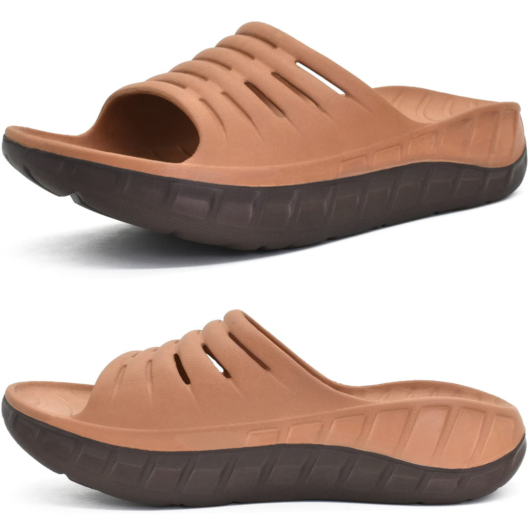 KuaiLu Recovery Sandalen Herren Bequeme Plantarfasziitis Schlappen Orthopädische Offene Zehen Männer