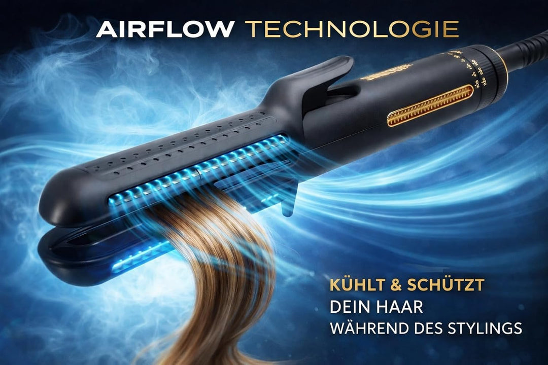 Efalock Stylair Long Glätteisen, Haarglätter. 2in1 + Wellen/Locken. Hairstyler. 58 W. 140-220 Grad.
