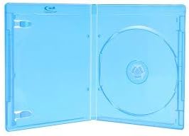 Amaray Blu-Ray Hüllen, Slim 11 mm, Maschinen-Pack-Qualität, Blau, Transparent, 100 Stück