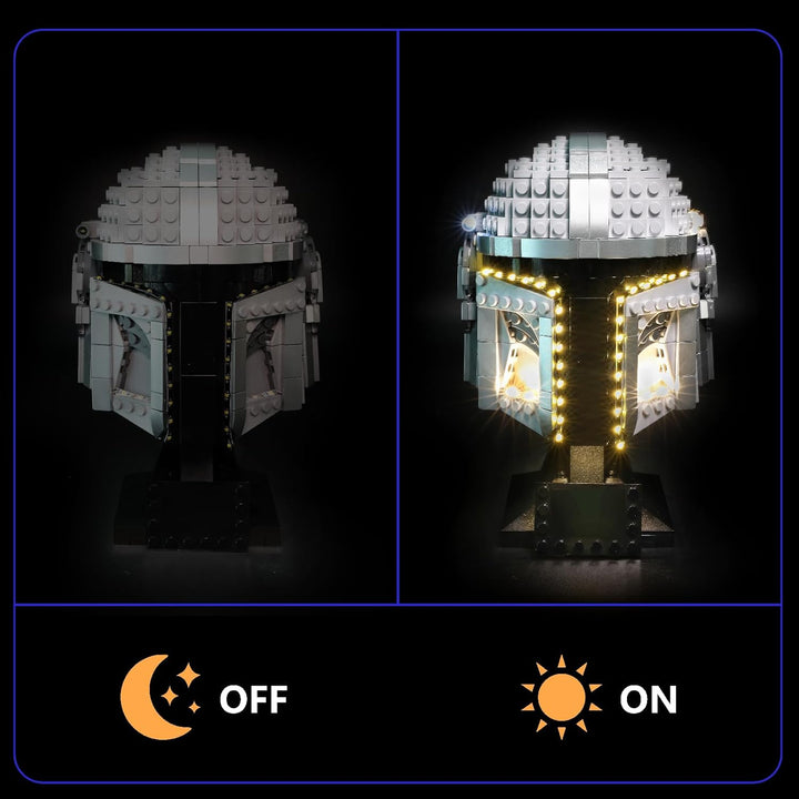 LED Lichtset kompatibel mit LEGO 75328 Star Wars Der Mandalorianer Helm – Beleuchtungsset für Helm-M