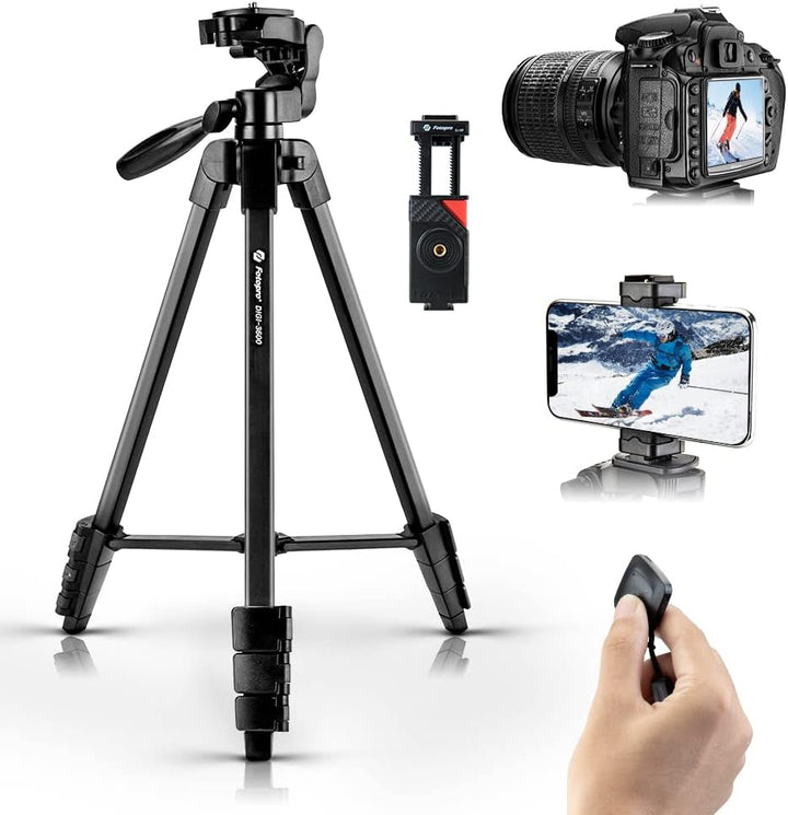 Fotopro Kamera Stativ Handy Stativ, 140CM Aluminium Leichtstativ für Reisen, 360-Grad-Panorama-Aufna