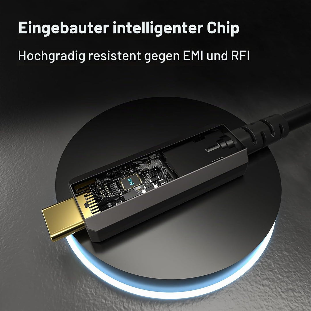 FIBBR USB-Glasfaserkabel 5M, USB A zu USB C Glasfaserkabel, 10Gbps Ferndatenübertragung USB 3.2 AOC