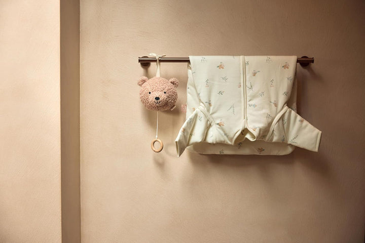 Jollein Spieluhr Baby Teddy Bear - Wild Rose - Stoff Musikanhänger - Für Mädchen und Jungen - Baby M